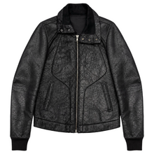 Load image into Gallery viewer, dark green leather jacket in size L
