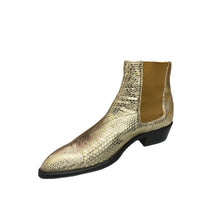 Load image into Gallery viewer, Python golden ankle boots
