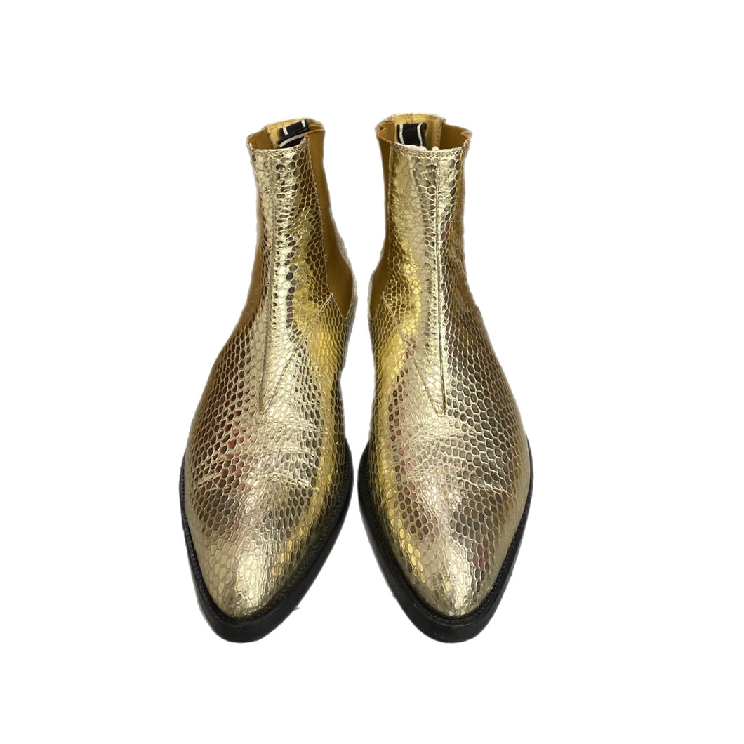 Python golden ankle boots