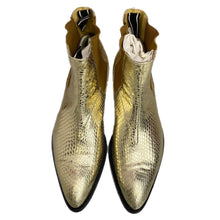 Load image into Gallery viewer, Python golden ankle boots
