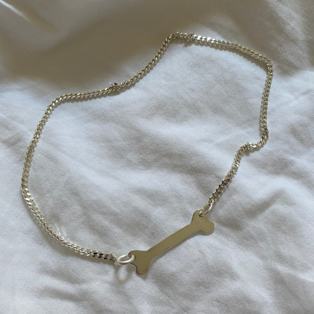 Bone Necklace Silver