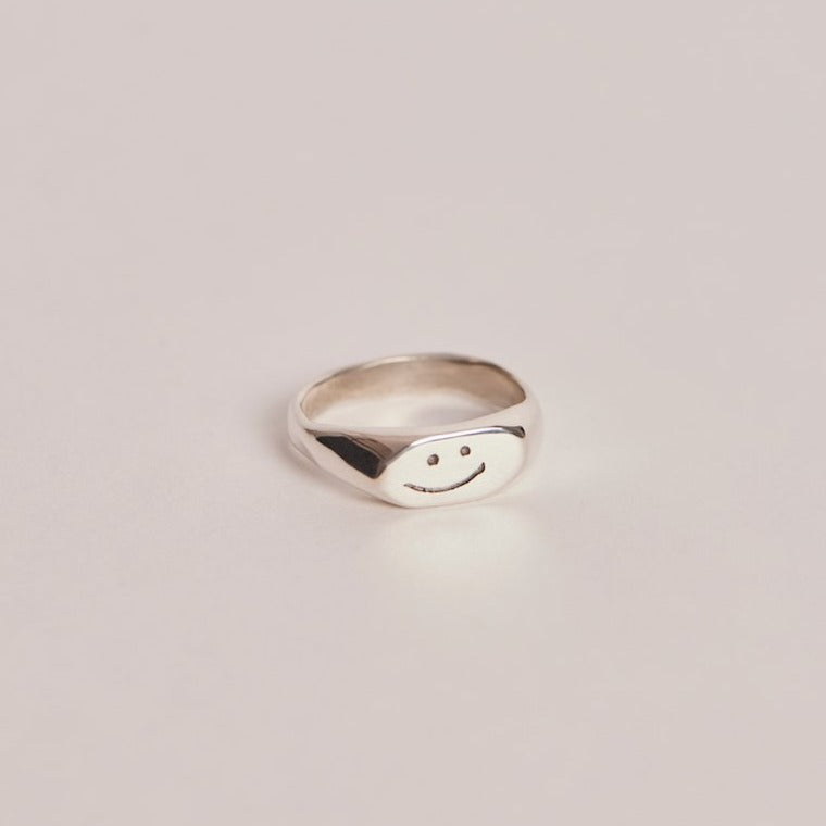Smiley Silver Ring